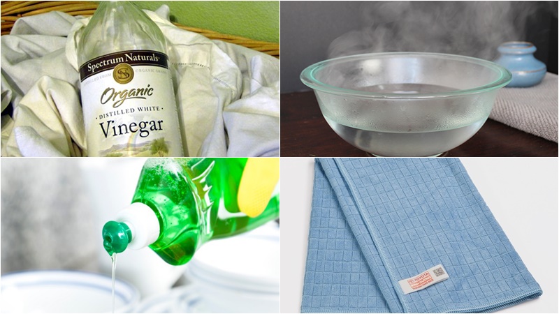 Nước rửa bát và nước ấm giúp tẩy sạch vết băng dính trên kính siêu hiệu quả